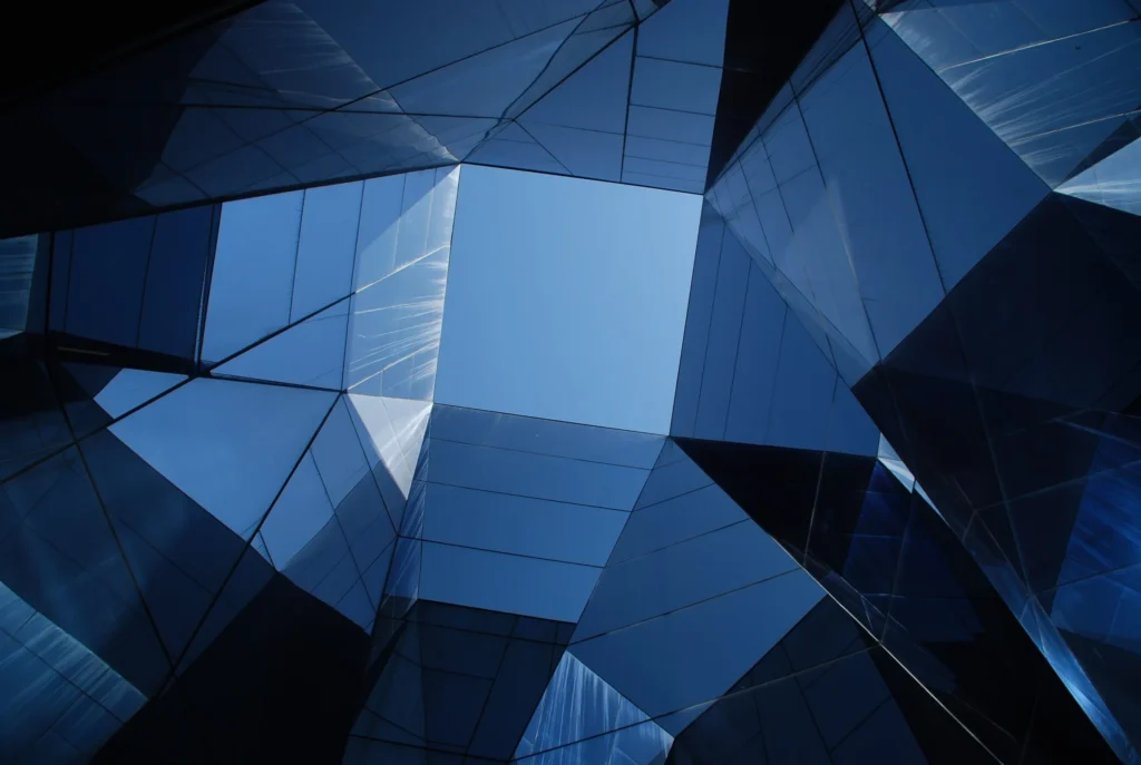 Abstract geometric glass architecture